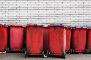 molded trash cans